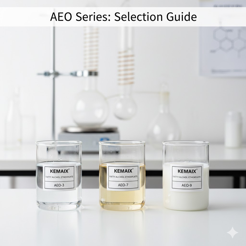 KEMAIX AEO-3 AEO-7 AEO-9 Fatty Alcohol Ethoxylates surfactant samples comparison in laboratory