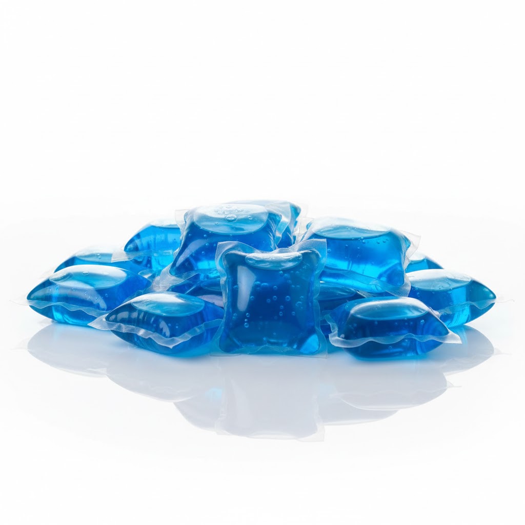 Ultra-concentrated liquid laundry detergent pods featuring low-moisture surfactant technology